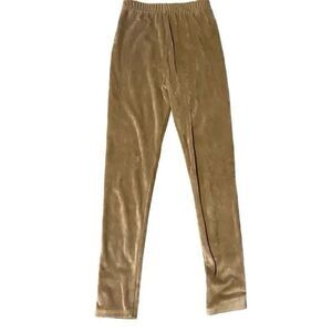 Size medium camel colored velour leggings. Unknown brand.